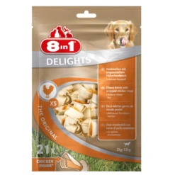 8in1 Delights Kauwknook - Hondensnacks - Kip 21x12 G 21 Stuks Xsmall