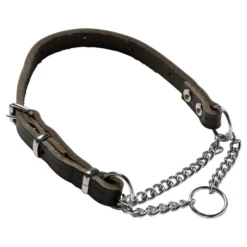 Adori Hondensliphalsband Verstelbaar Met Ketting Leer Bruin 60 X 1,4 Cm