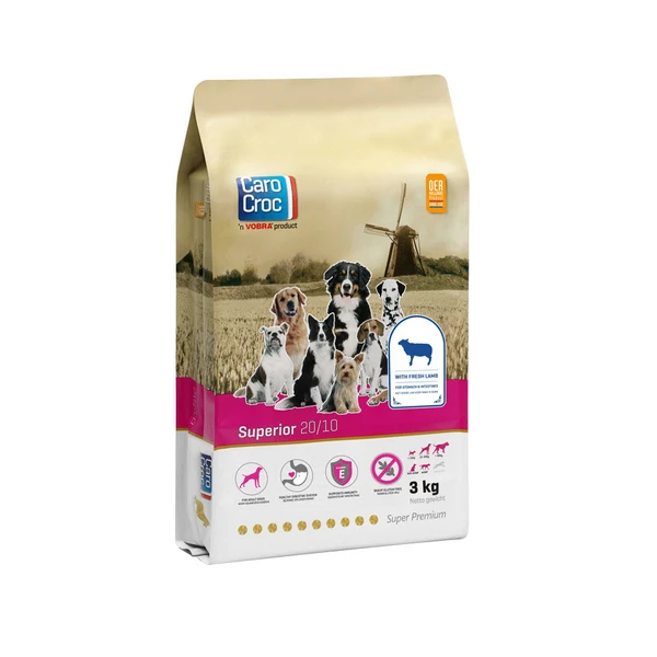 Carocroc 20/10 Superior Hondenvoer 3 Kg 3 Carocroc 20/10 Superior Hondenvoer 3 Kg