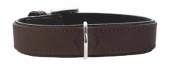 Hunter Halsband Voor Hond Softie Kunstleder Nubuck Look Bruin / Zwart 51-58 Cmx35 Mm