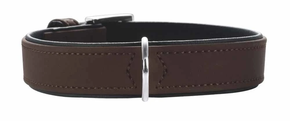 Hunter Halsband Voor Hond Softie Kunstleder Nubuck Look Bruin / Zwart 32-40 Cmx28 Mm 3 Hunter Halsband Voor Hond Softie Kunstleder Nubuck Look Bruin / Zwart 32-40 Cmx28 Mm