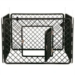 Puppyren 4 Panelen Donker Grijs 90x90x60 Cm