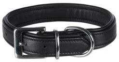 Trixie Halsband Voor Hond Active Comfort Leer Zwart 27-32x2,5 Cm