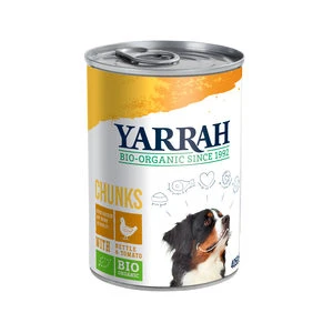 Yarrah - Natvoer Hond Blik Chunks Met Kip Bio - 12 X 405 G - Afbeelding 2