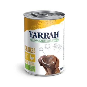 Yarrah - Natvoer Hond Blik Chunks Met Kip Bio - 12 X 405 G